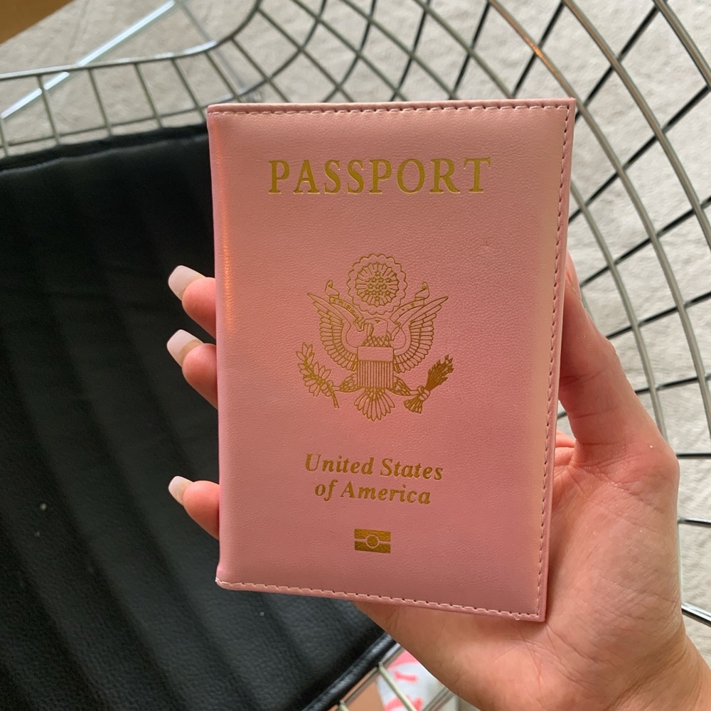 Barbie passport holder Marshal USA Gold Passport Cover Holder Travel Light Pink